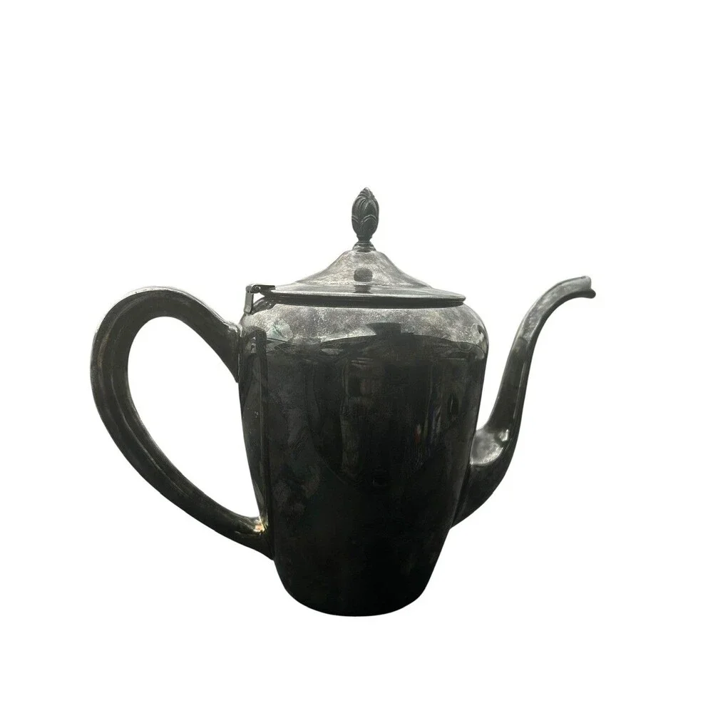 Vintage Silver Plated Tea Set Teapot Creamer Sugar Bowl 3 Piece Cottage Style